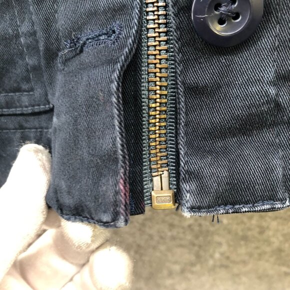 Ron Herman Utility Jacket Womens M Navy Blue Hooded Mixed Media Fleece Cotton - Picture 3 of 11